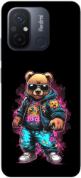 Husa compatibila cu Xiaomi Redmi 12C Silicon Gel Tpu Model Bear Cool Black 