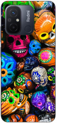 Husa compatibila cu Xiaomi Redmi 12C Silicon Gel Tpu Model Halloween Cranii Colorate 