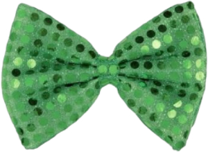 Papion textil unisex cu sclipici si paiete pentru adulti sau copii Verde 