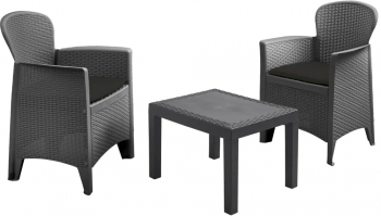ProGarden Set de gradina &bdquo Akita&rdquo cu perne 3 piese antracit