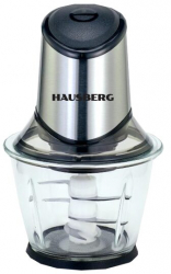 Tocator electric HAUSBERG HB-4507IN 400-500W 1 treapta de viteza 1.2 litri bol din sticla 6 cutite cu lame din otel inoxidabil