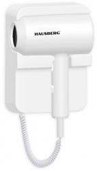 Uscator de par cu montaj pe perete Hausberg HB-260AB 1200W 2 trepte de viteza protectie supraincalzire accesorii incluse Alb 