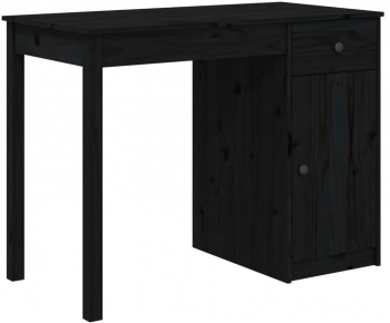 vidaXL Birou negru 100x50x75 cm lemn masiv de pin 