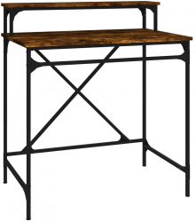 vidaXL Birou stejar fumuriu 80x50x90 cm lemn prelucrat si fier 