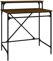 vidaXL Birou stejar maro 80x50x90 cm lemn prelucrat si fier 