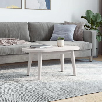 vidaXL Blat de masa alb 70x35x2 5 cm lemn masiv de pin oval 