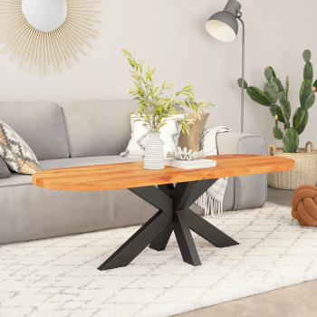vidaXL Blat de masa oval 120x50x3 8 cm lemn masiv de acacia 