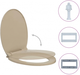 vidaXL Capac WC cu inchidere silentioasa bej oval 