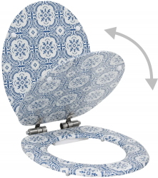 vidaXL Capac WC cu inchidere silentioasa MDF design portelan 