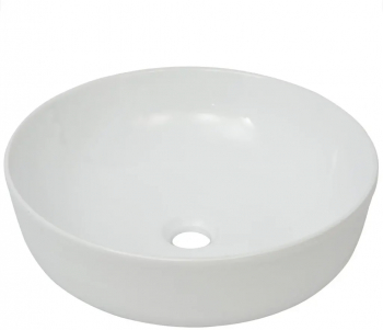 vidaXL Chiuveta de baie din ceramica rotunda 41 5 x 13 5 cm alb 