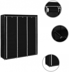 vidaXL Dulap cu bare si compartimente negru 150x45x175 cm 