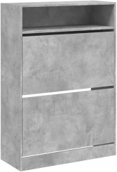 vidaXL Dulap de pantofi 2 sertare rabatabile gri beton 80x34x116 cm 