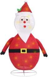 vidaXL Figurina Mos Craciun decorativa cu LED 90 cm tesatura lux