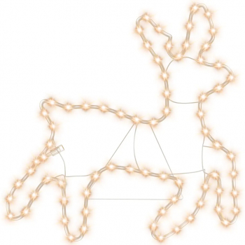 vidaXL Figurina ren de Craciun 72 LED-uri alb cald 57x55x4 5 cm 