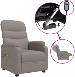 vidaXL Fotoliu de masaj electric rabatabil gri taupe textil 