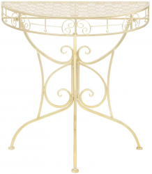 vidaXL Masa laterala stil vintage semirotunda metal 72x36x74 cm auriu 