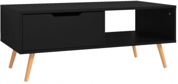 vidaXL Masuta de cafea negru 100x49 5x43 cm lemn prelucrat 