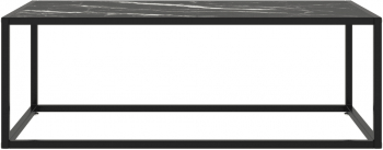 vidaXL Masuta de cafea negru cu sticla neagra marmorata 100x50x35 cm 