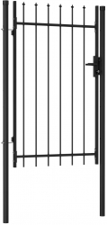 vidaXL Poarta de gard cu o usa varf ascutit negru 1 x 1 5 m otel 