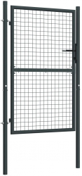 vidaXL Poarta de gradina din plasa gri 100x250 cm otel galvanizat 