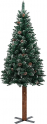 vidaXL Pom Craciun artificial subtire lemn si zapada verde 210 cm 