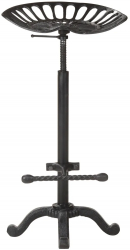 vidaXL Scaun de bar negru fonta 