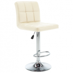 vidaXL Scaune de bar 2 buc. crem piele ecologica 