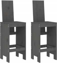 vidaXL Scaune de bar 2 buc. gri 40x42x120 cm lemn masiv de pin 