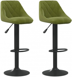 vidaXL Scaune de bar 2 buc. verde deschis catifea 