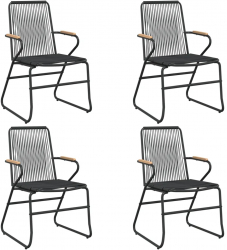 vidaXL Scaune de gradina 4 buc. negru 58x59x85 5 cm ratan PVC 