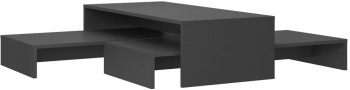 vidaXL Set de masute de cafea suprapuse gri 100x100x26 5 cm PAL 