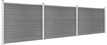 vidaXL Set panouri gard 526x146 cm gri WPC
