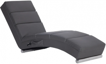 vidaXL Sezlong de masaj gri piele artificiala 