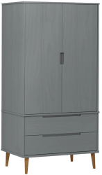 vidaXL Sifonier MOLDE gri 90x55x175 cm lemn masiv de pin 