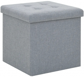 vidaXL Taburete de depozitare pliabile 2 buc. gri deschis textil 
