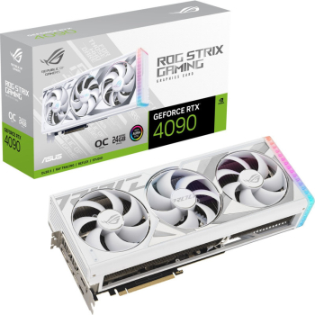 Placa video ASUS GeForce RTX 4090 ROG STRIX White O24G 24GB GDDR6X 384-bit DLSS 3.0