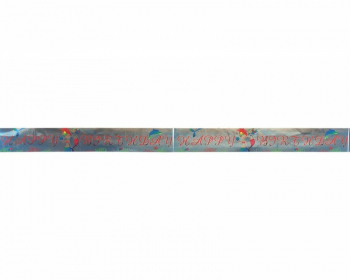 Banner pentru petreceri copii cu Happy Birthday cu Sirene pentru interior si exterior 13 cm x 2.70 m Multicolor 