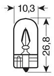 Bec 24V - W3W - 3W Bord soclu sticla W2 1x9 5d 1buc Lucas 