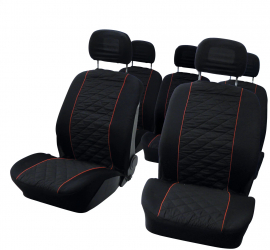 Huse scaun MPV Carpoint 10buc - Negru/Rosu 