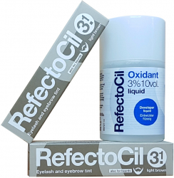 Kit vopsea sprancene si gene - maro deschis - Refectocil 