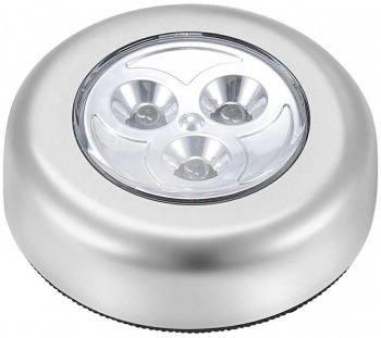 Lampa de interior autoadeziva cu 3 LED-uri Zola® sistem push on/off diametru 68 mm argintie 