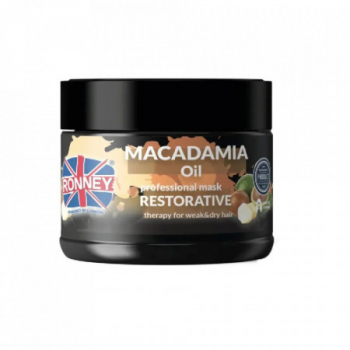 Masca restructuranta pentru par uscat 300 ml Ronney Macadamia Oil 