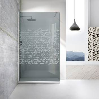 Paravan dus walk-in Aqua Roy ® INOX model Ink incolor sticla 8 mm gri securizata anticalcar 70x195 cm