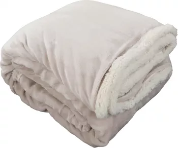 Patura cu doua fete alb 220x205 cm