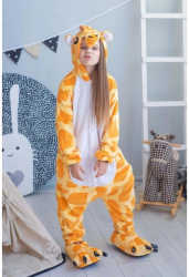 Pijama salopeta pentru copii KIGURUMI model Girafa culoare galbena Onesie-7-8 ani 