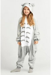 Pijama salopeta pentru copii KIGURUMI model pisica TOTORO culoare gri Onesie-9-10 ani