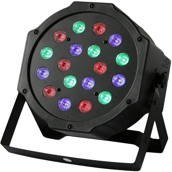 Proiector cu joc de lumini Zola® display LED 4 butoane 18 culori multicolore negru din plactic/metal 18x18 cm