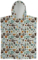 Prosop de baie pentru copii Poncho Model Ciupercute/Mushrooms 65x65cm 