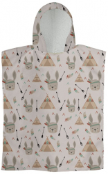 Prosop de baie pentru copii Poncho Model Iepurasi Indieni 65 x 65cm