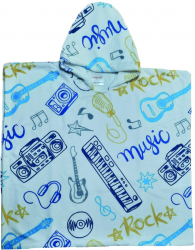 Prosop de baie pentru copii Poncho Model Music 65x65cm 